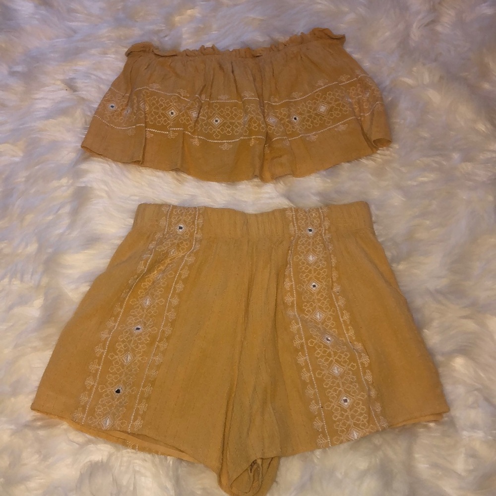 Two piece bandeau and short set